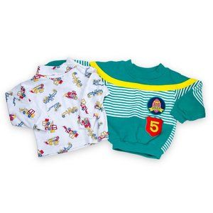 Vintage Baby Boys Construction Turtleneck + Football Sweatshirt Bundle 12m